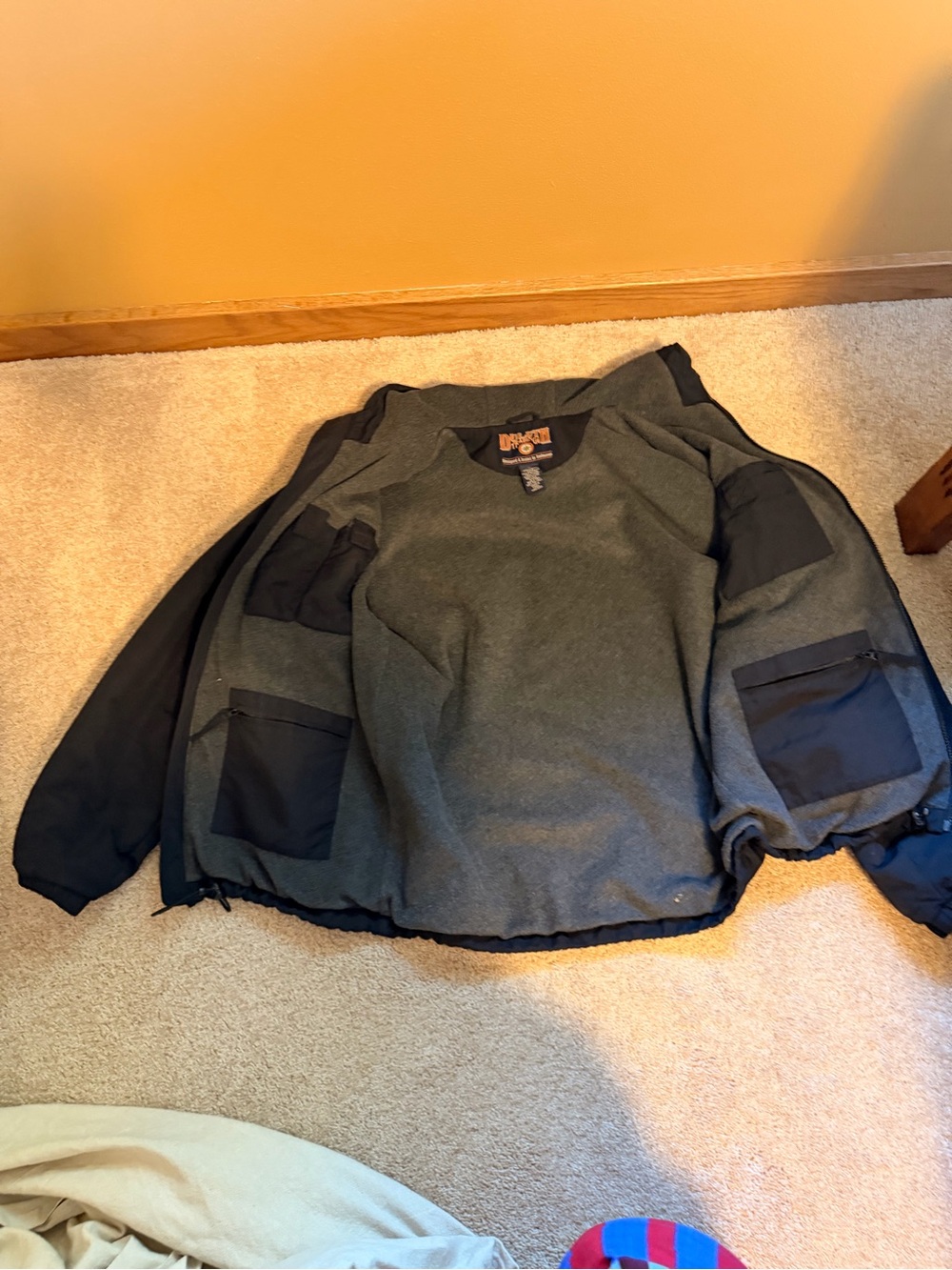 Women’s Olive Green Fleece Jacket with Black Trim